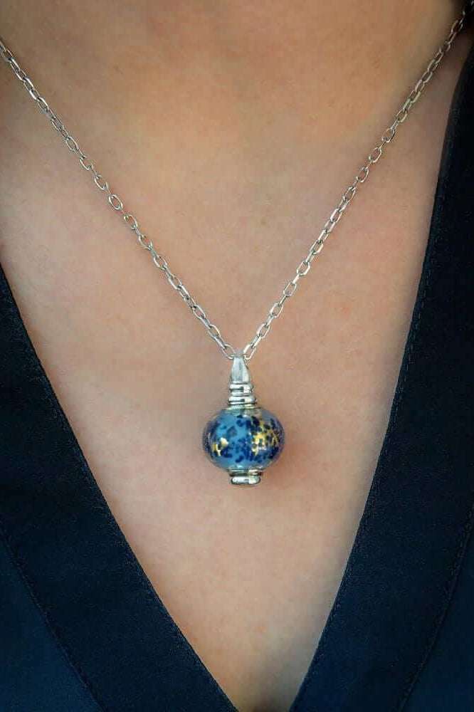 Cara Keepsakes Murano Glass Pendant Urns Murano Glass Pendant - 'Ocean Mist'