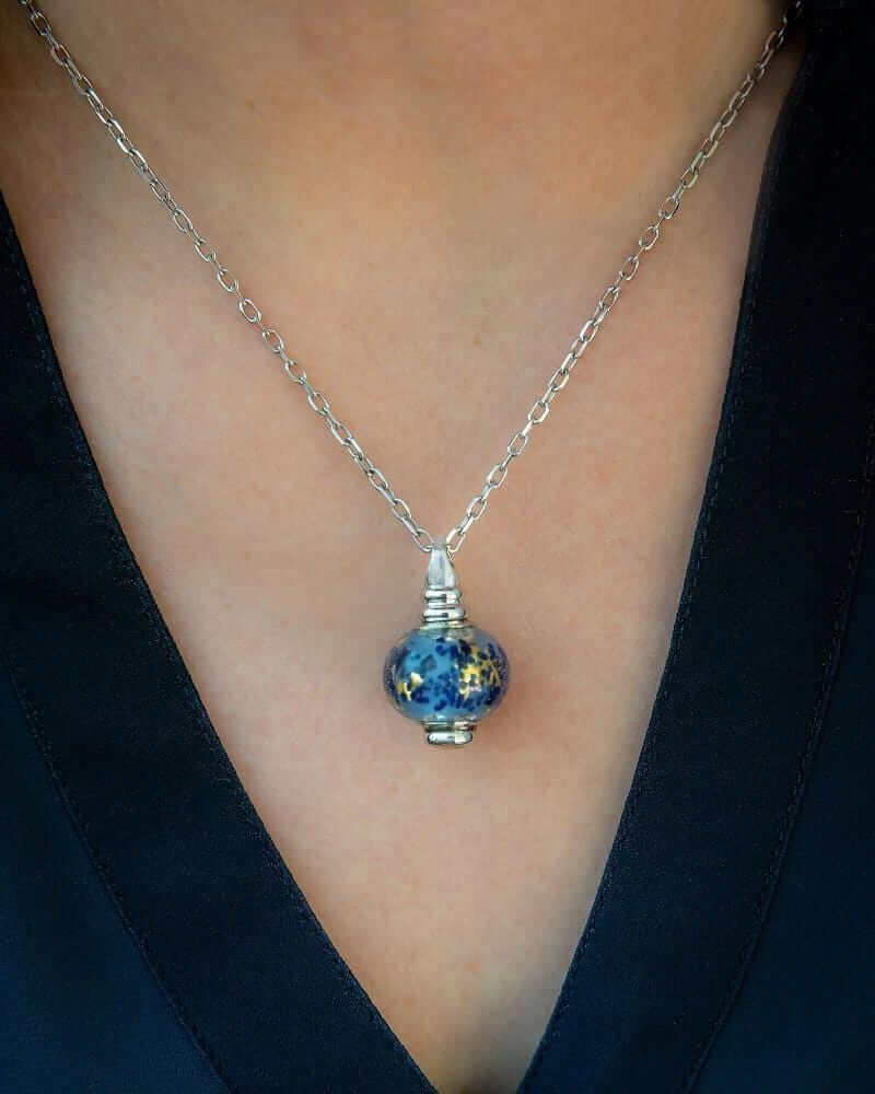 Cara Keepsakes Murano Glass Pendant Urns Murano Glass Pendant - 'Ocean Mist'