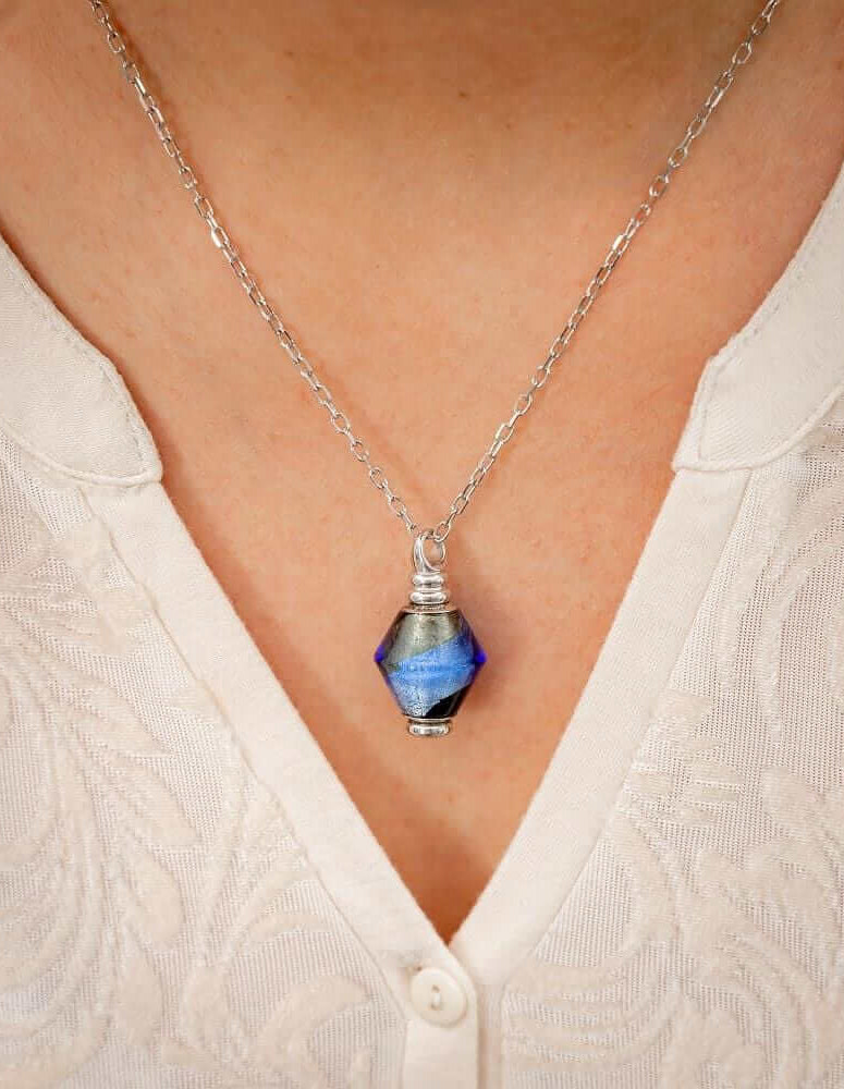 Cara Keepsakes Murano Glass Pendant Urns Murano Glass Pendant Urn - 'Peaceful Waters'