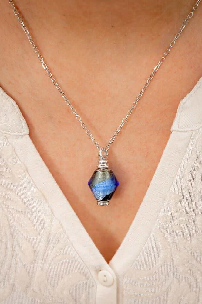 Cara Keepsakes Murano Glass Pendant Urns Murano Glass Pendant Urn - 'Peaceful Waters'