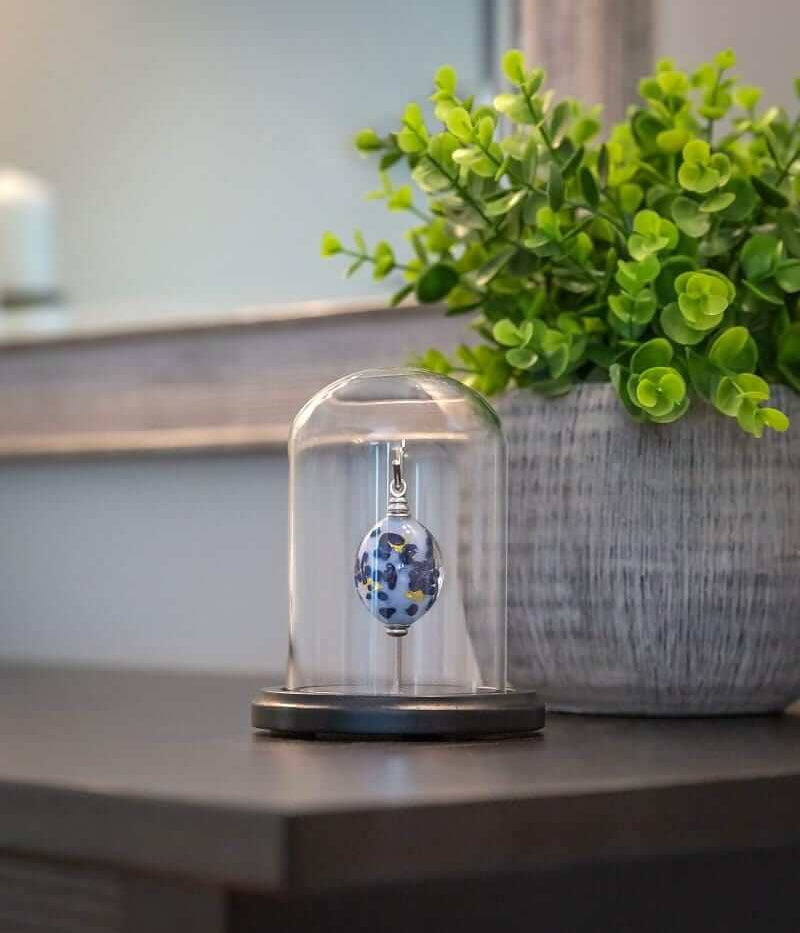 Cara Keepsakes Keepsake Urn Mini Urn with Glass Dome Keepsake Urn - "Ocean Mist"