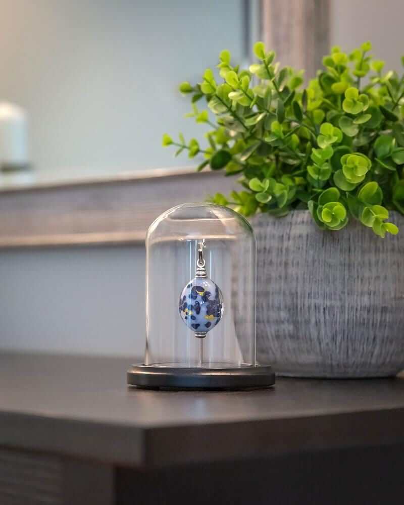 Cara Keepsakes Keepsake Urn Mini Urn with Glass Dome Keepsake Urn - "Ocean Mist"