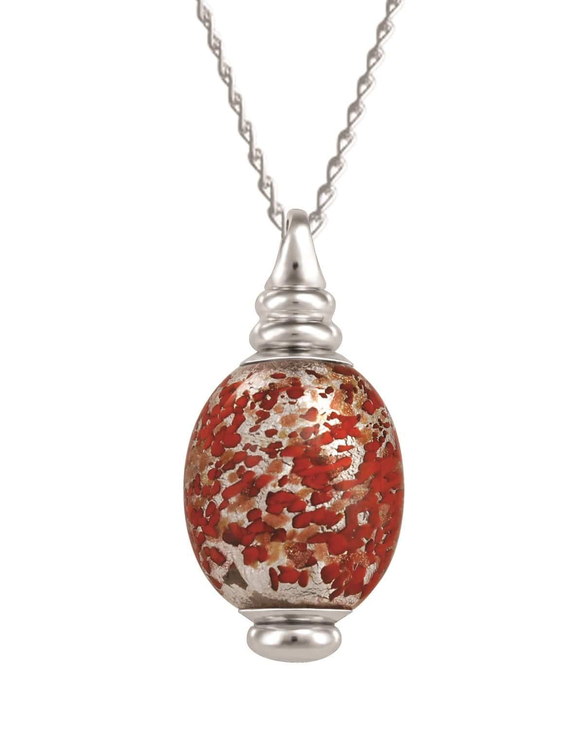 Murano glass necklace urn for cremated remains