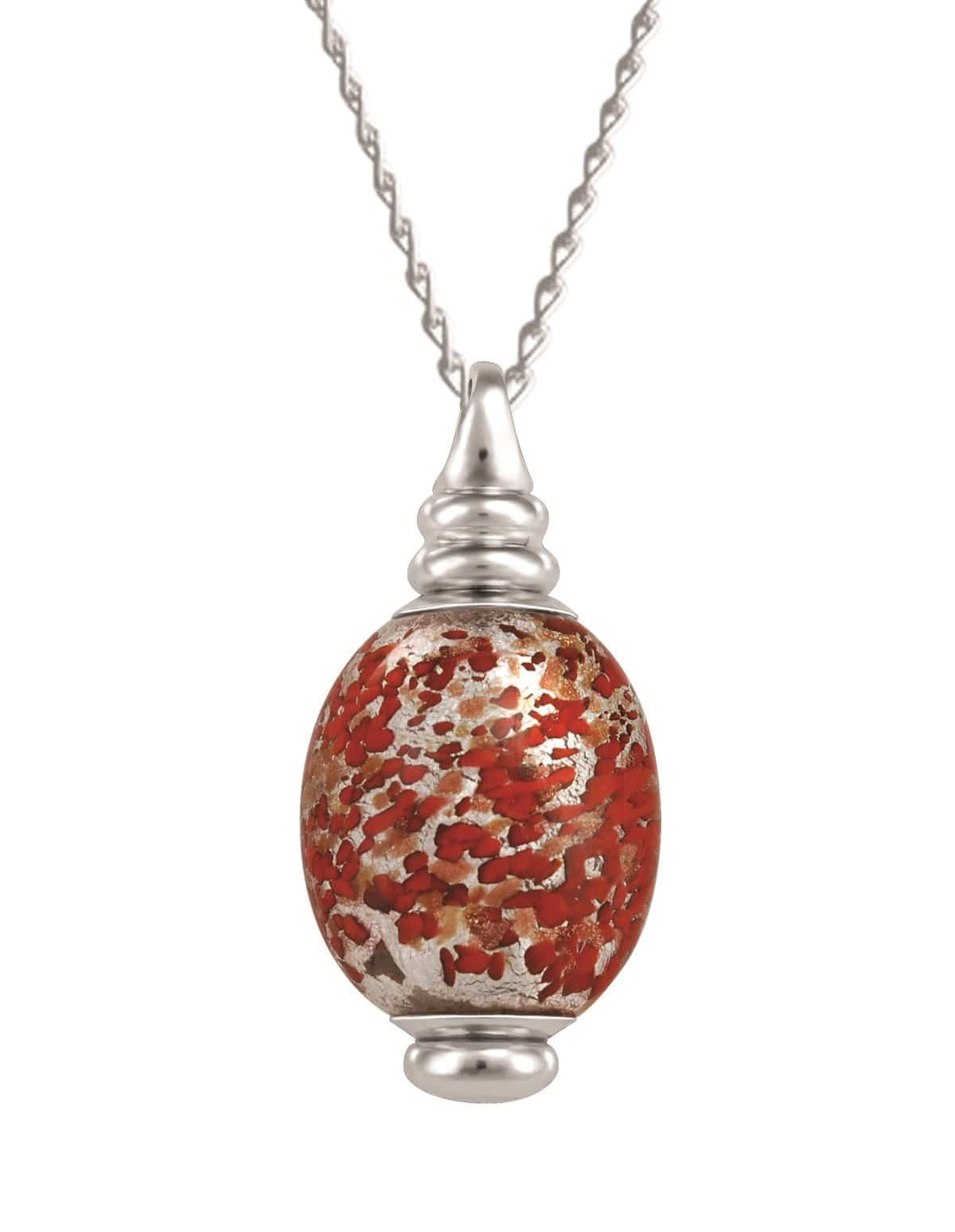 Murano glass necklace urn for cremated remains