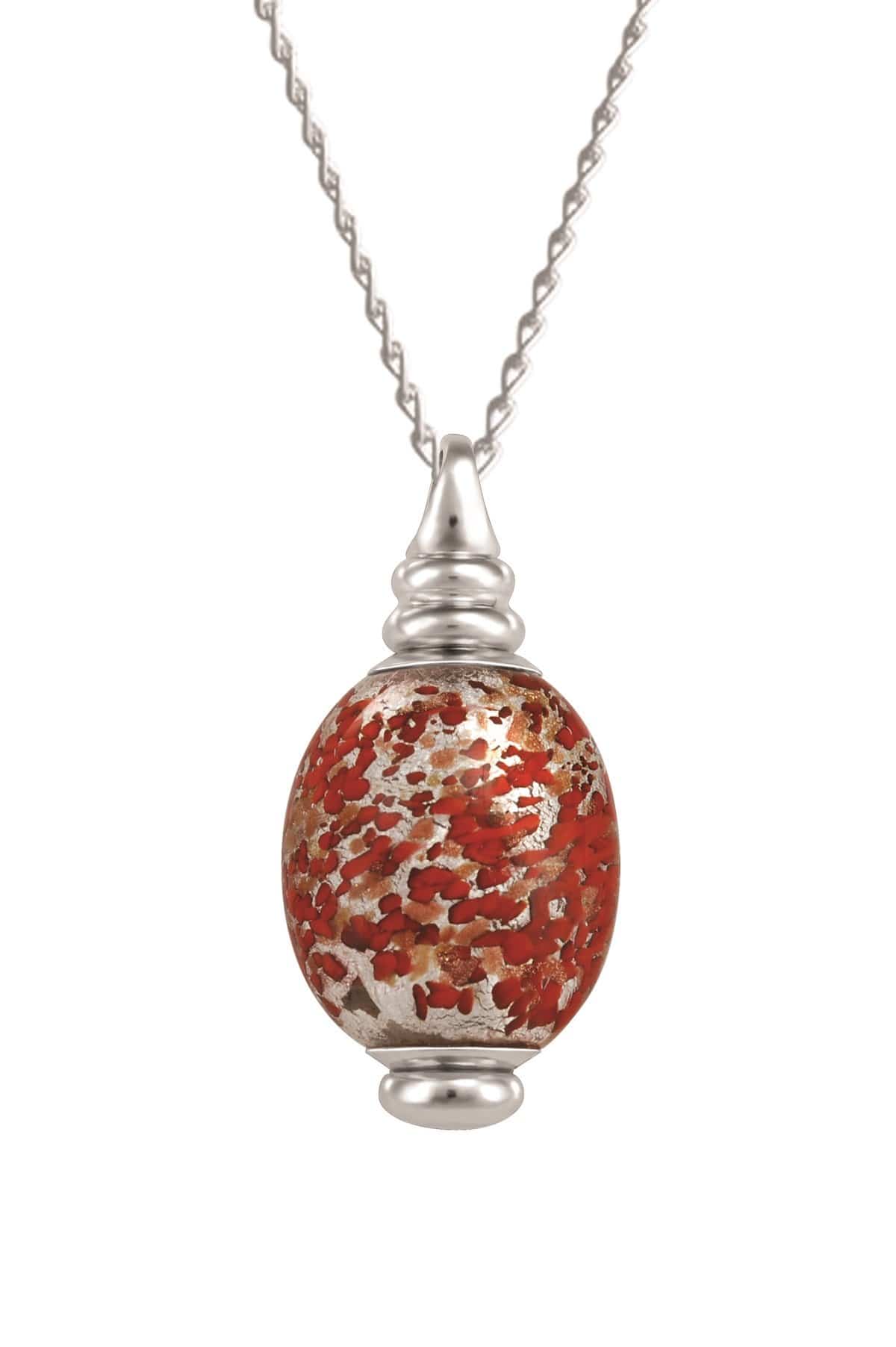 Murano glass necklace urn for cremated remains