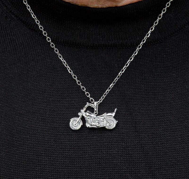 Cara Keepsakes Silver Pendant Urns Motorcycle Pendant Urn
