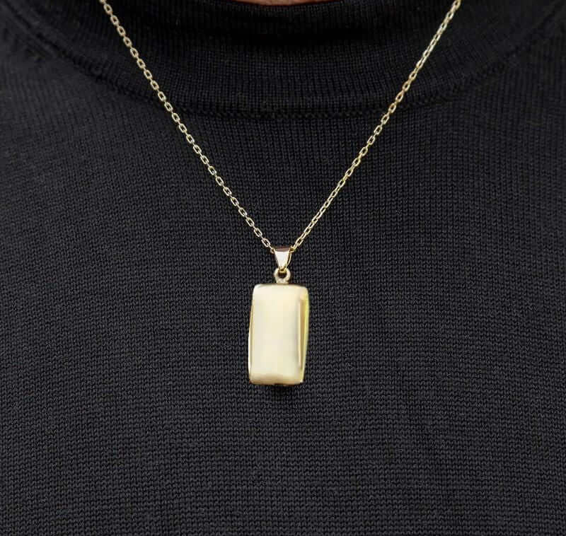 Cara Keepsakes Gold Locket Urns Gold Rectangle Pendant Urn (10K)