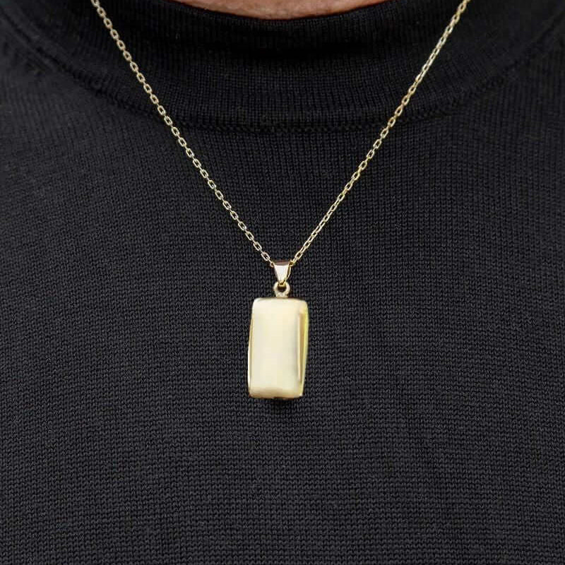 Cara Keepsakes Gold Locket Urns Gold Rectangle Pendant Urn (10K)