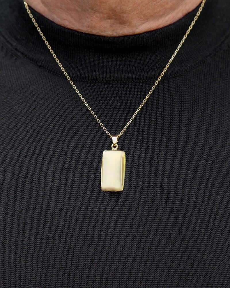 Cara Keepsakes Gold Locket Urns Gold Rectangle Pendant Urn (10K)