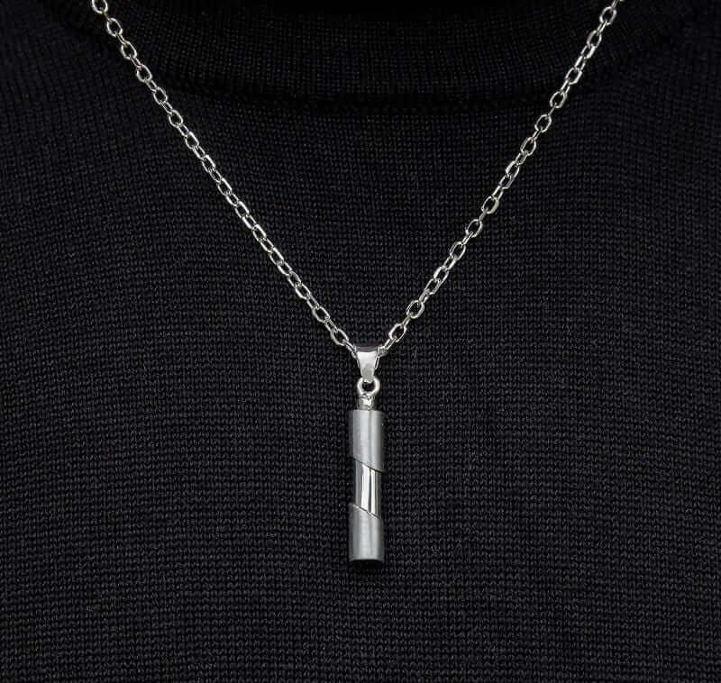 Cara Keepsakes Silver Pendant Urns Cylinder Pendant Urn