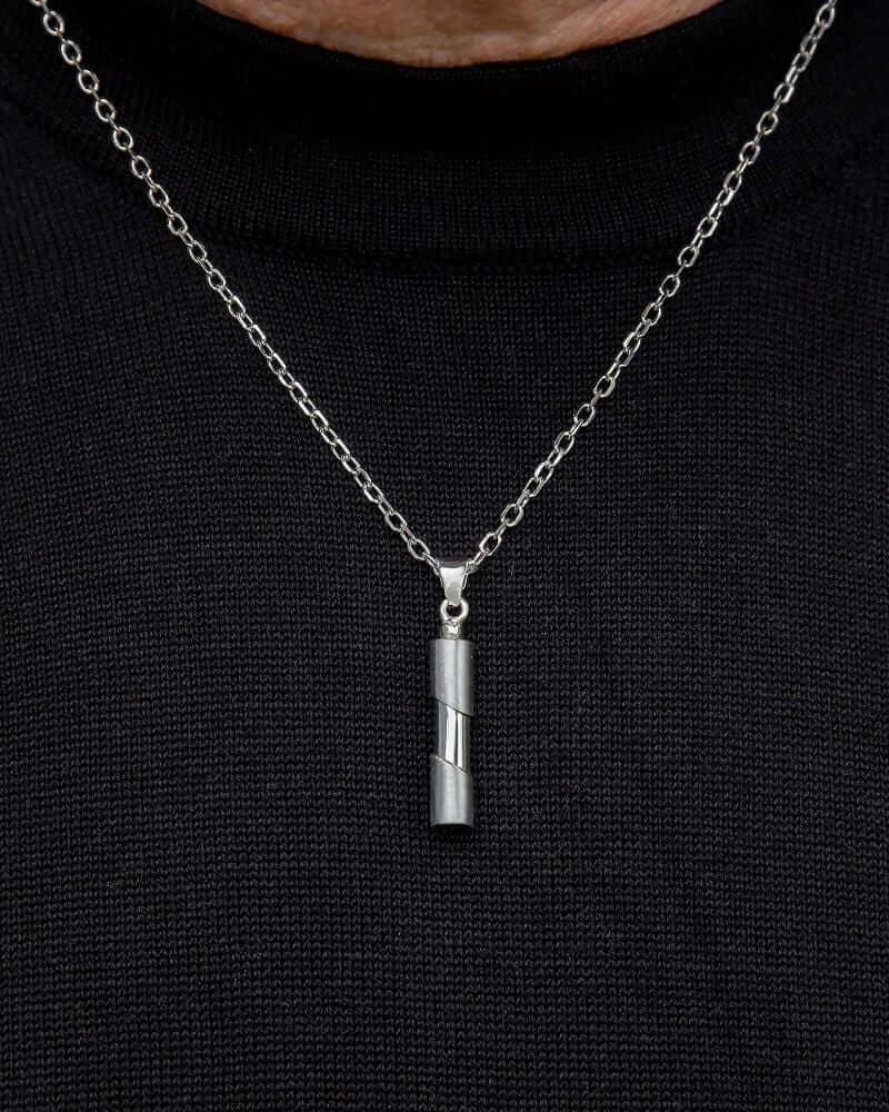 Cara Keepsakes Silver Pendant Urns Cylinder Pendant Urn