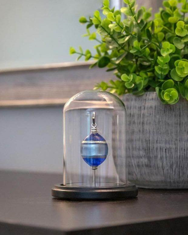 Cara Keepsakes Keepsake Urn Mini Urn with Glass Dome Keepsake Urn - "Serenity" (Olive Shaped)