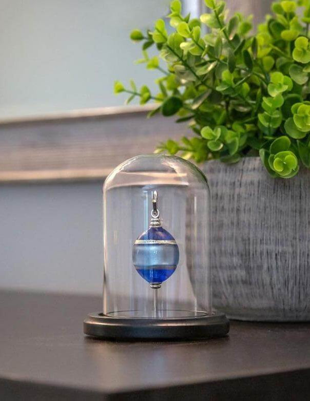 Cara Keepsakes Keepsake Urn Mini Urn with Glass Dome Keepsake Urn - "Serenity" (Olive Shaped)