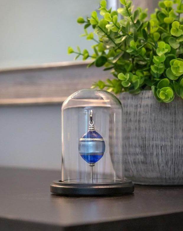 Cara Keepsakes Keepsake Urn Mini Urn with Glass Dome Keepsake Urn - "Serenity" (Olive Shaped)