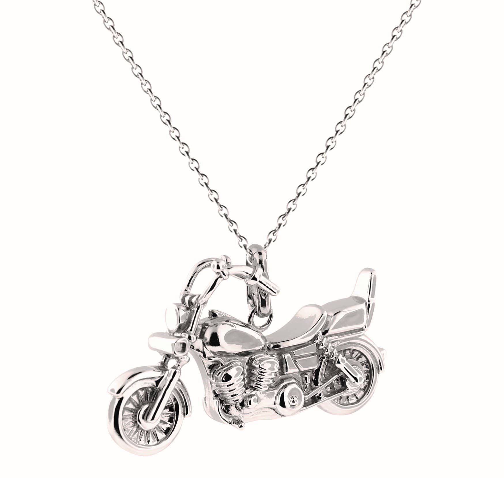 Cara Keepsakes Silver Pendant Urns Motorcycle Pendant Urn