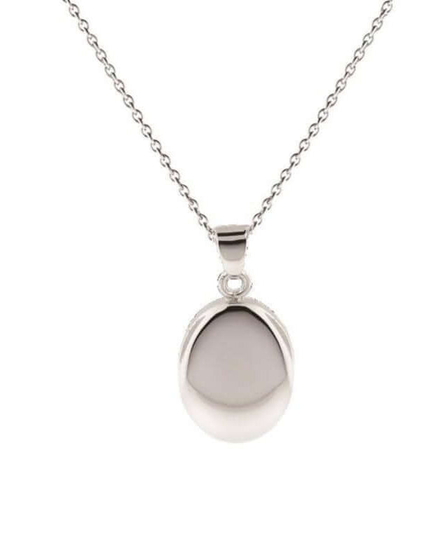 Cara Keepsakes Silver Pendant Urns Silver Oval Pendant Urn