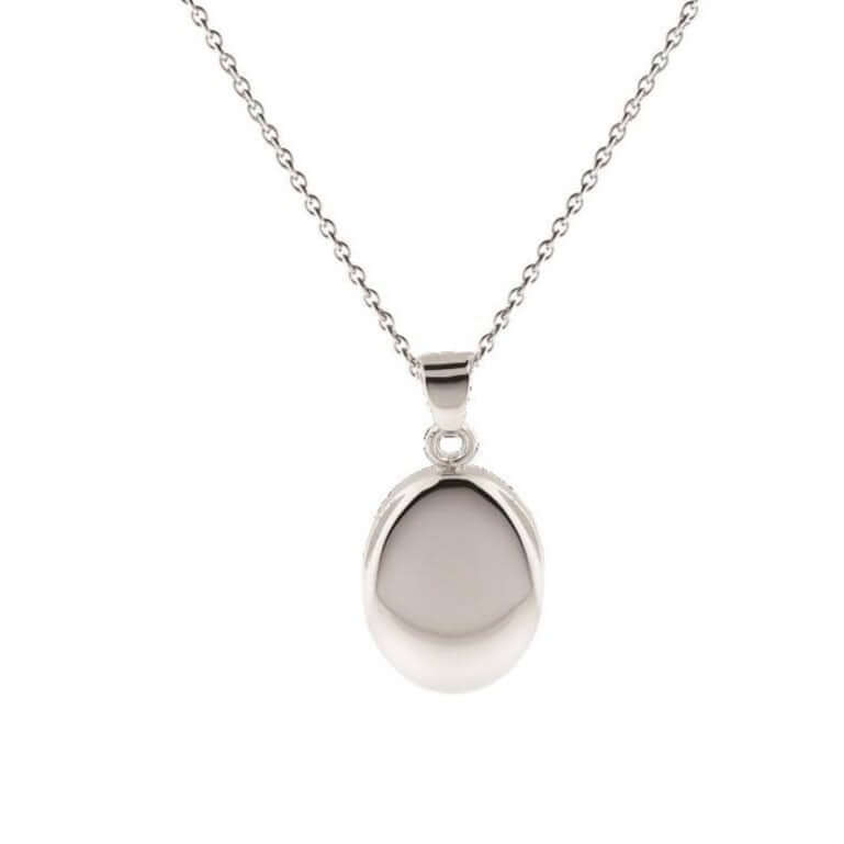 Cara Keepsakes Silver Pendant Urns Silver Oval Pendant Urn