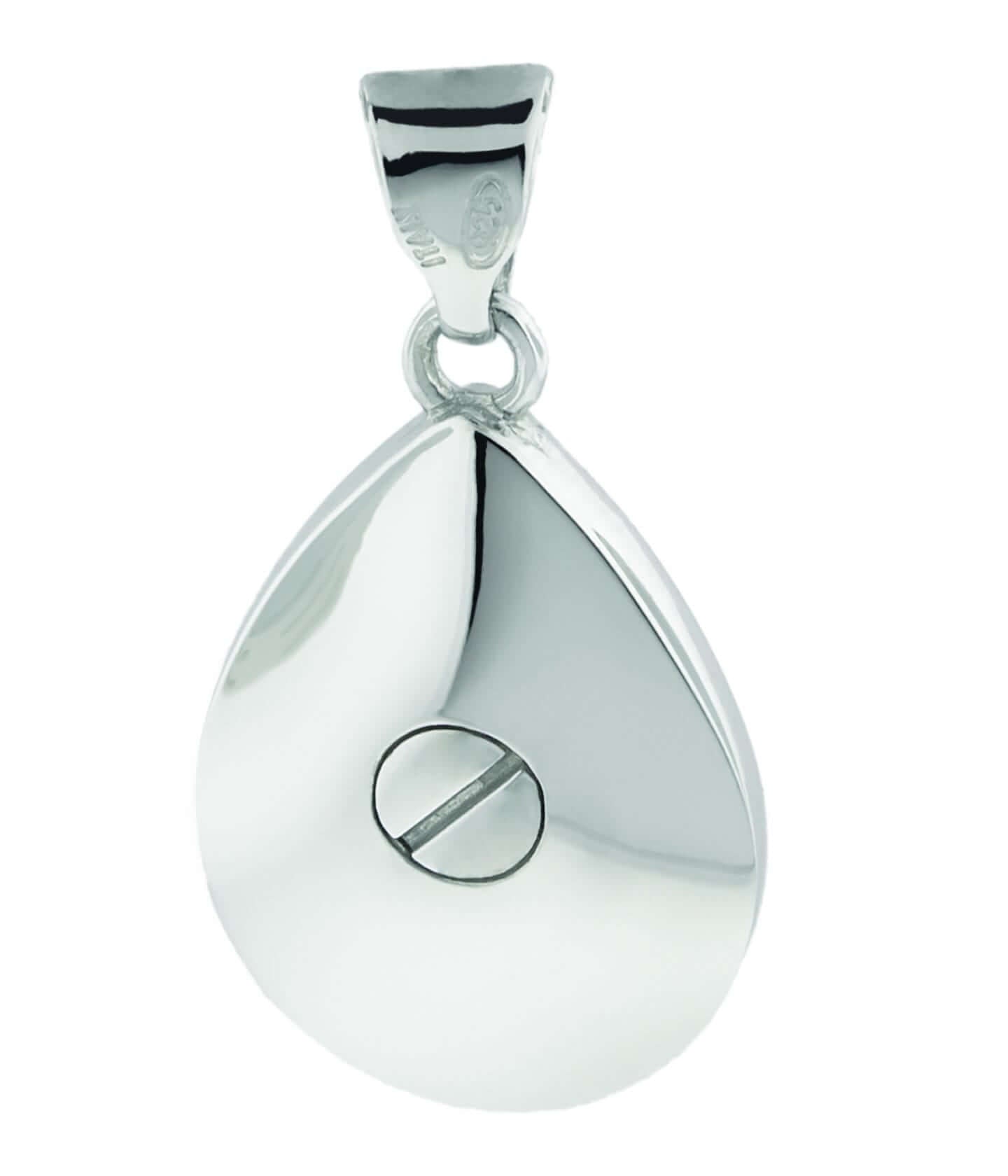 Cara Keepsakes Silver Pendant Urns Silver Teardrop Pendant Urn