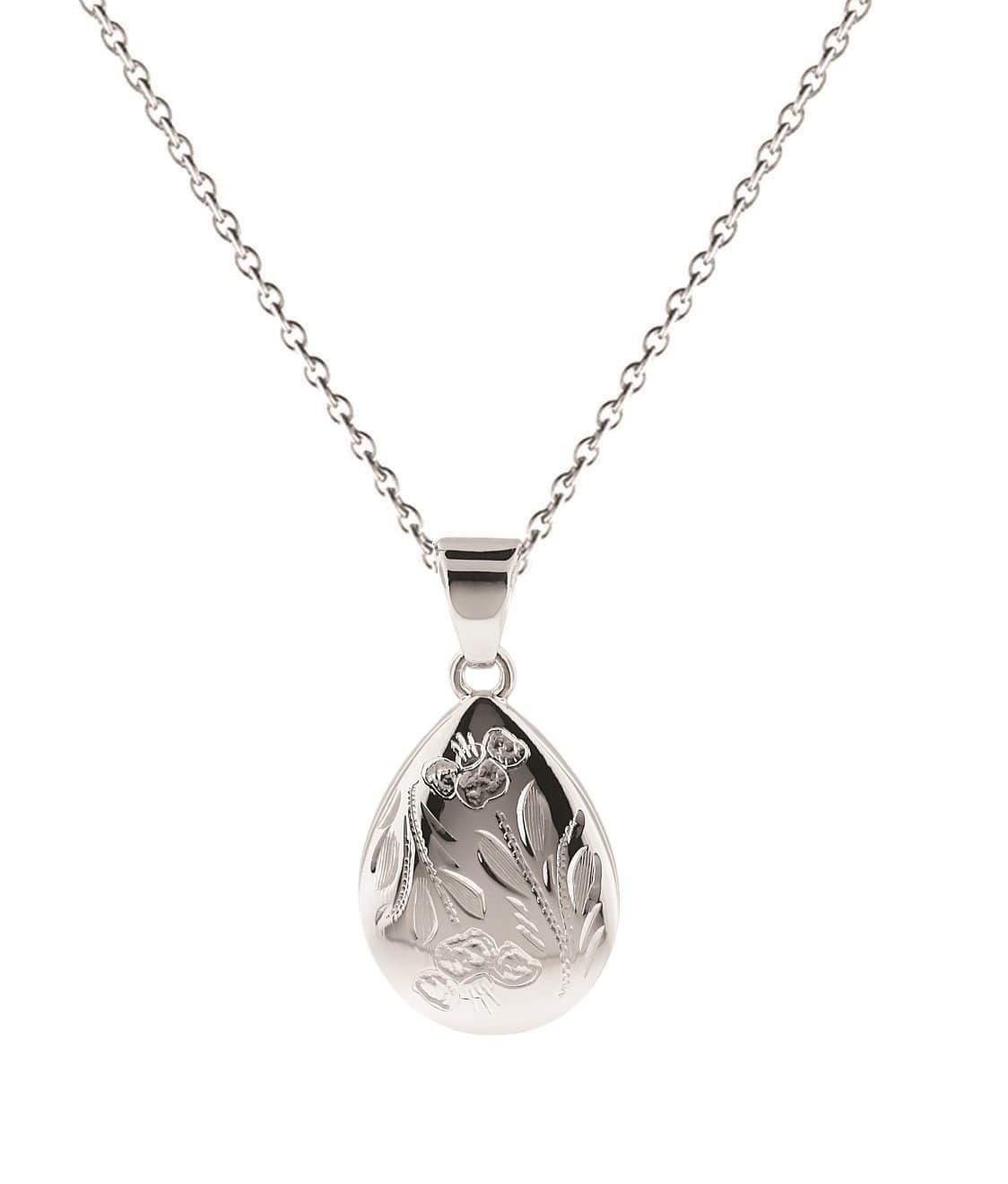 Cara Keepsakes Silver Pendant Urns 'Poppy' Teardrop Pendant Urn