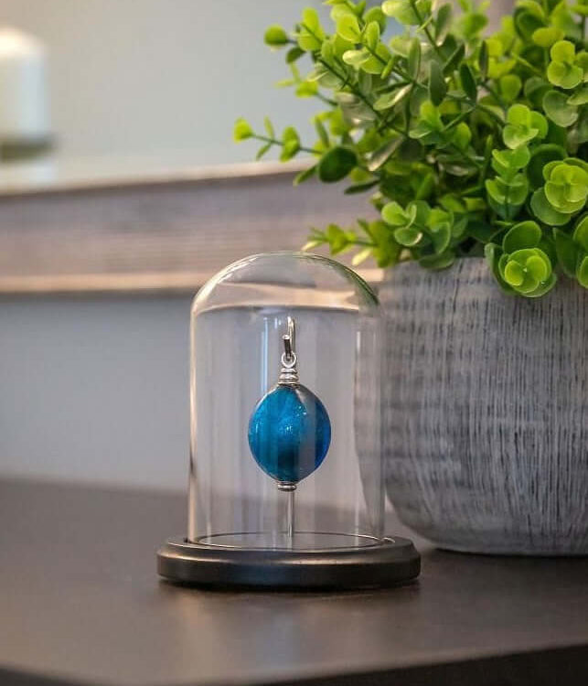 Cara Keepsakes Keepsake Urn Mini Urn with Glass Dome Keepsake Urn - "Tender Promise"