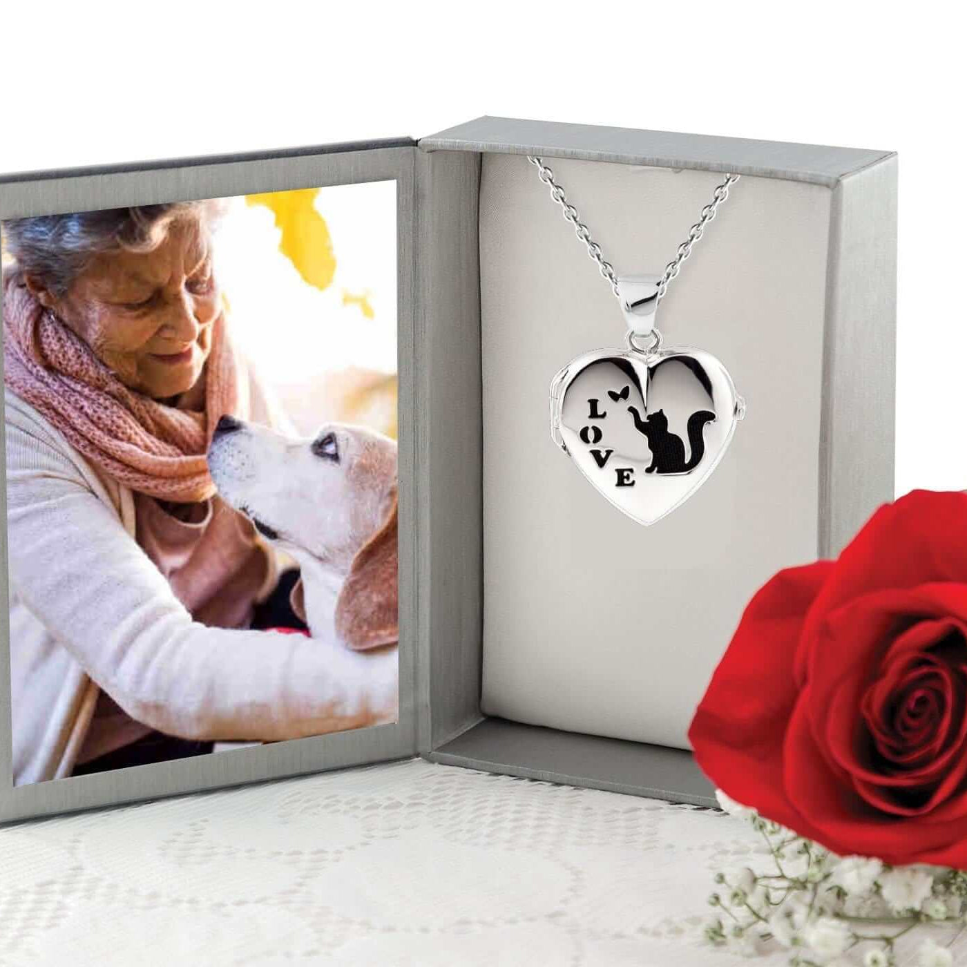 Cara Keepsakes Silver Locket Urns Cat Locket Urn