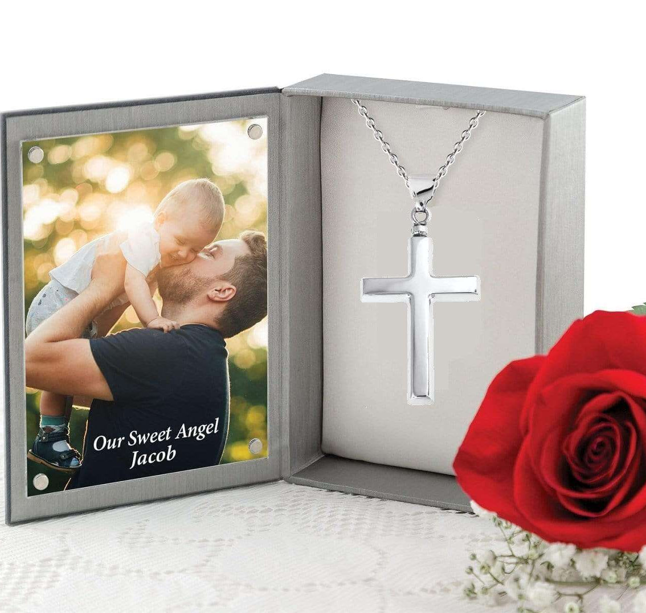 Cara Keepsakes Silver Pendant Urns Cross Pendant Urn
