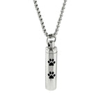 Cara Keepsakes Stainless Steel Stainless Steel Paw Print Cylinder Urn