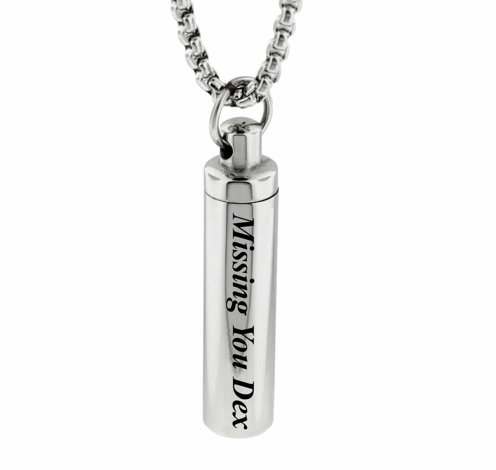 Cara Keepsakes Stainless Steel Paw Print Cylinder Urn