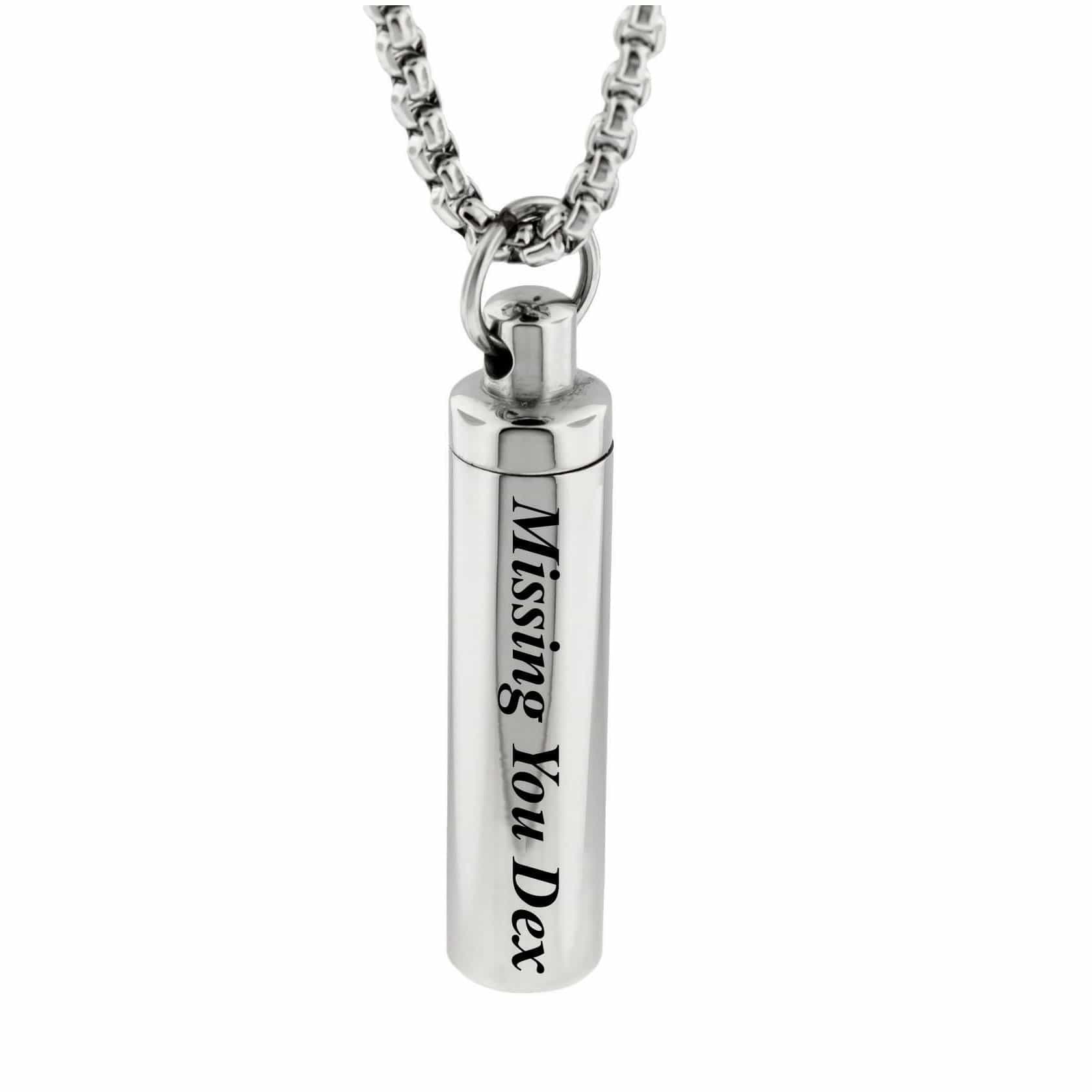 Cara Keepsakes Stainless Steel Paw Print Cylinder Urn