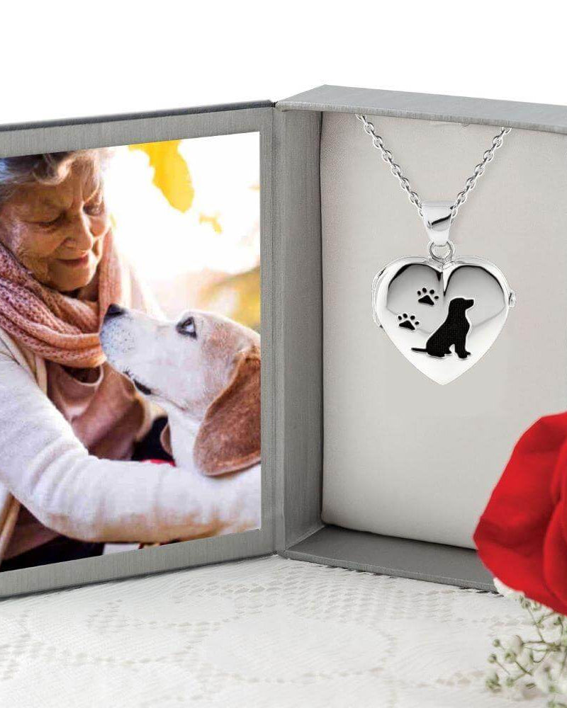 Cara Keepsakes Silver Locket Urns Dog Paw Print Locket Urn