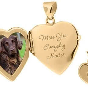Cara Keepsakes Silver Locket Urns Gold Paw Print Locket Urn