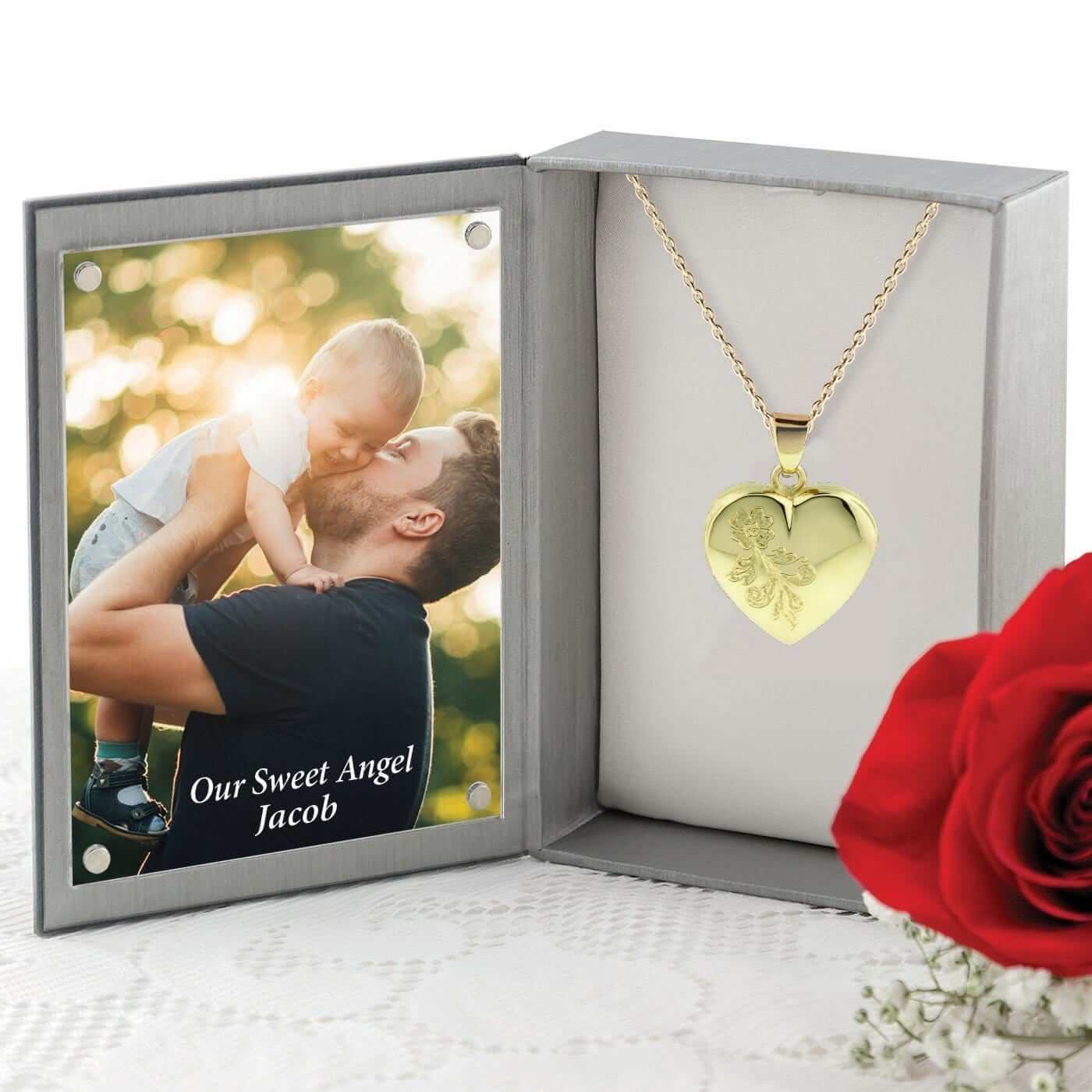 Cara Keepsakes Gold Locket Urns 'Forget Me Not' Pendant Urn (10K)