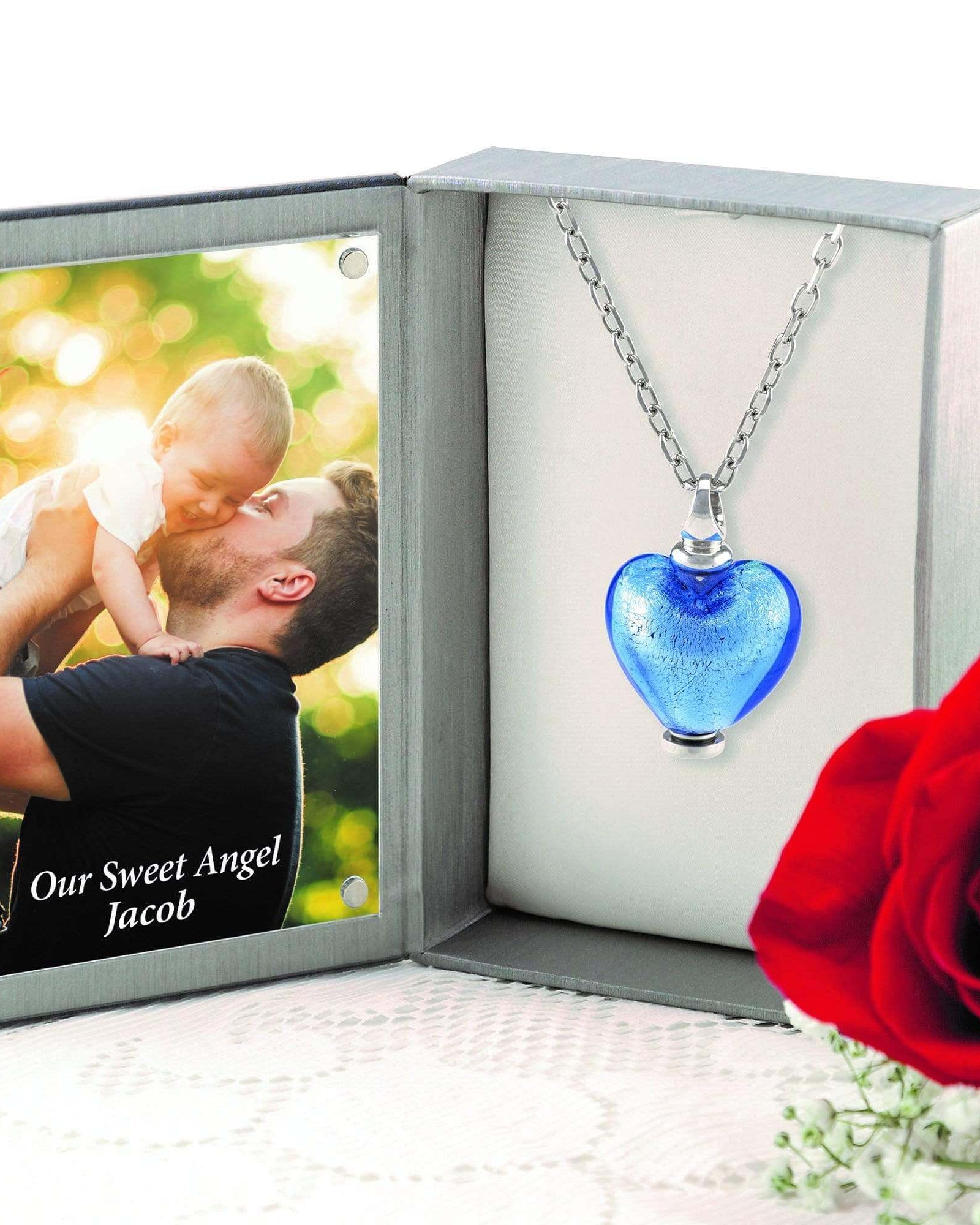 Cara Keepsakes Murano Glass Heart Urns Murano Glass Heart Urn - September