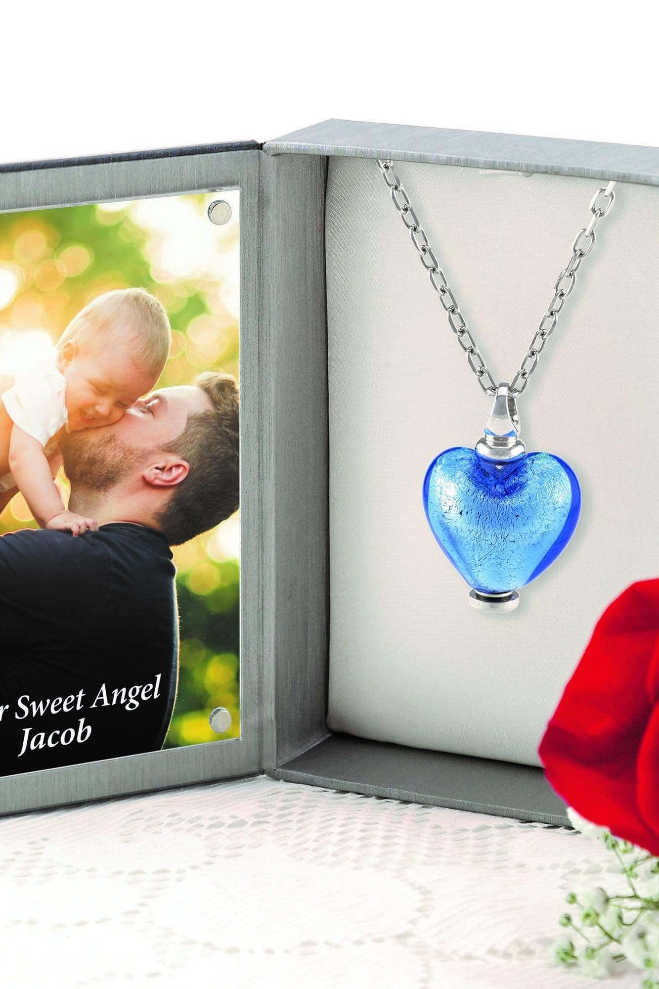 Cara Keepsakes Murano Glass Heart Urns Murano Glass Heart Urn - September