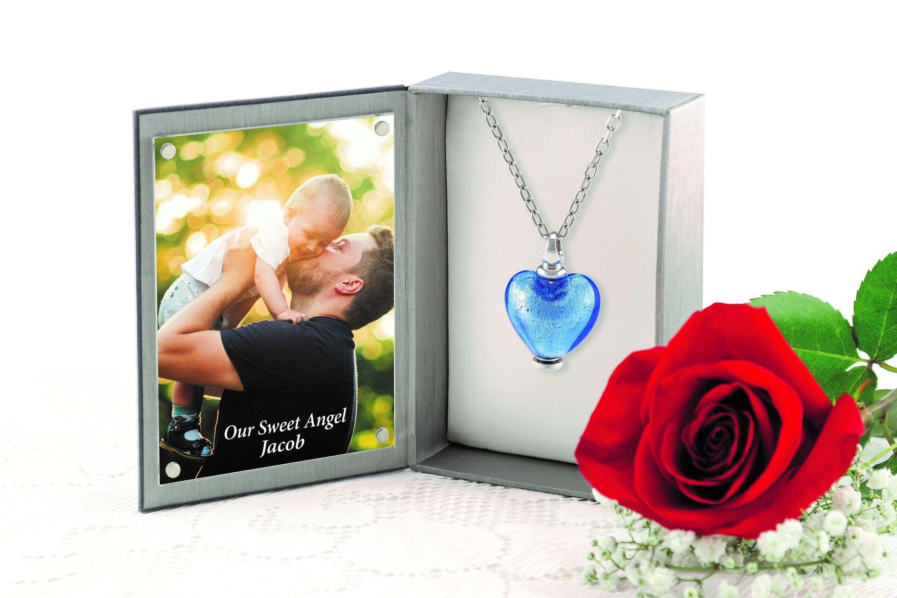 Cara Keepsakes Murano Glass Heart Urns Murano Glass Heart Urn - September