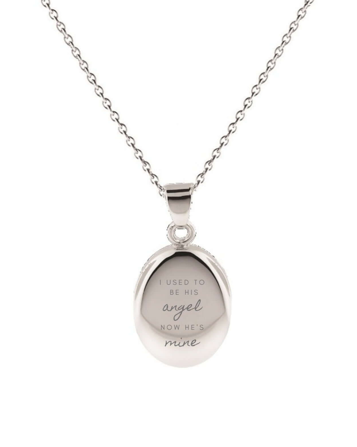 Cara Keepsakes Silver Pendant Urns 'I Used To Be His Angel' Pendant Urn