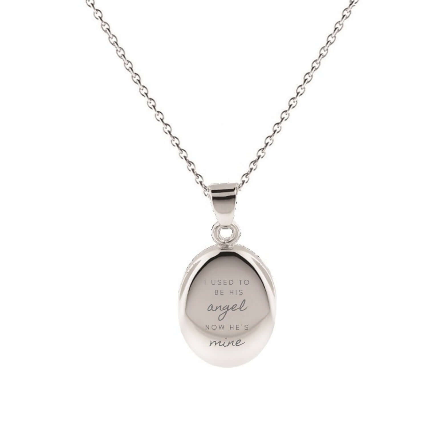 Cara Keepsakes Silver Pendant Urns 'I Used To Be His Angel' Pendant Urn