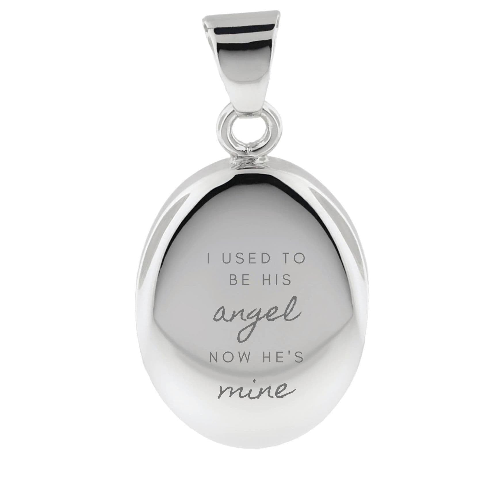 Cara Keepsakes Silver Pendant Urns 'I Used To Be His Angel' Pendant Urn