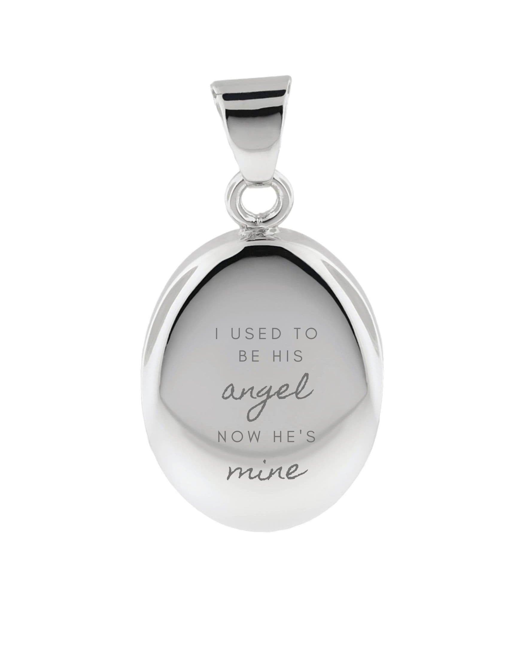 Cara Keepsakes Silver Pendant Urns 'I Used To Be His Angel' Pendant Urn