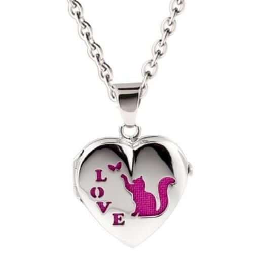 Cara Keepsakes Silver Locket Urns Cat Locket Urn
