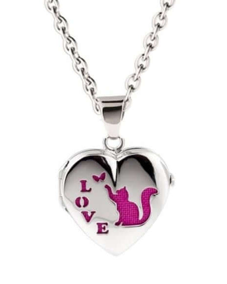 Cara Keepsakes Silver Locket Urns Cat Locket Urn