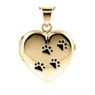 Cara Keepsakes Silver Locket Urns Gold Paw Print Locket Urn