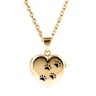 Cara Keepsakes Silver Locket Urns Gold Paw Print Locket Urn