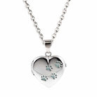 Cara Keepsakes Silver Locket Urns Paw Print Locket Urn