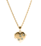 Cara Keepsakes Silver Locket Urns Gold Paw Print Locket Urn