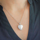 Cara Keepsakes Silver Locket Urns Silver Angel Wing Locket Urn