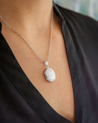 Cara Keepsakes Silver Locket Urns Oval Locket Urn - Diamond Cut