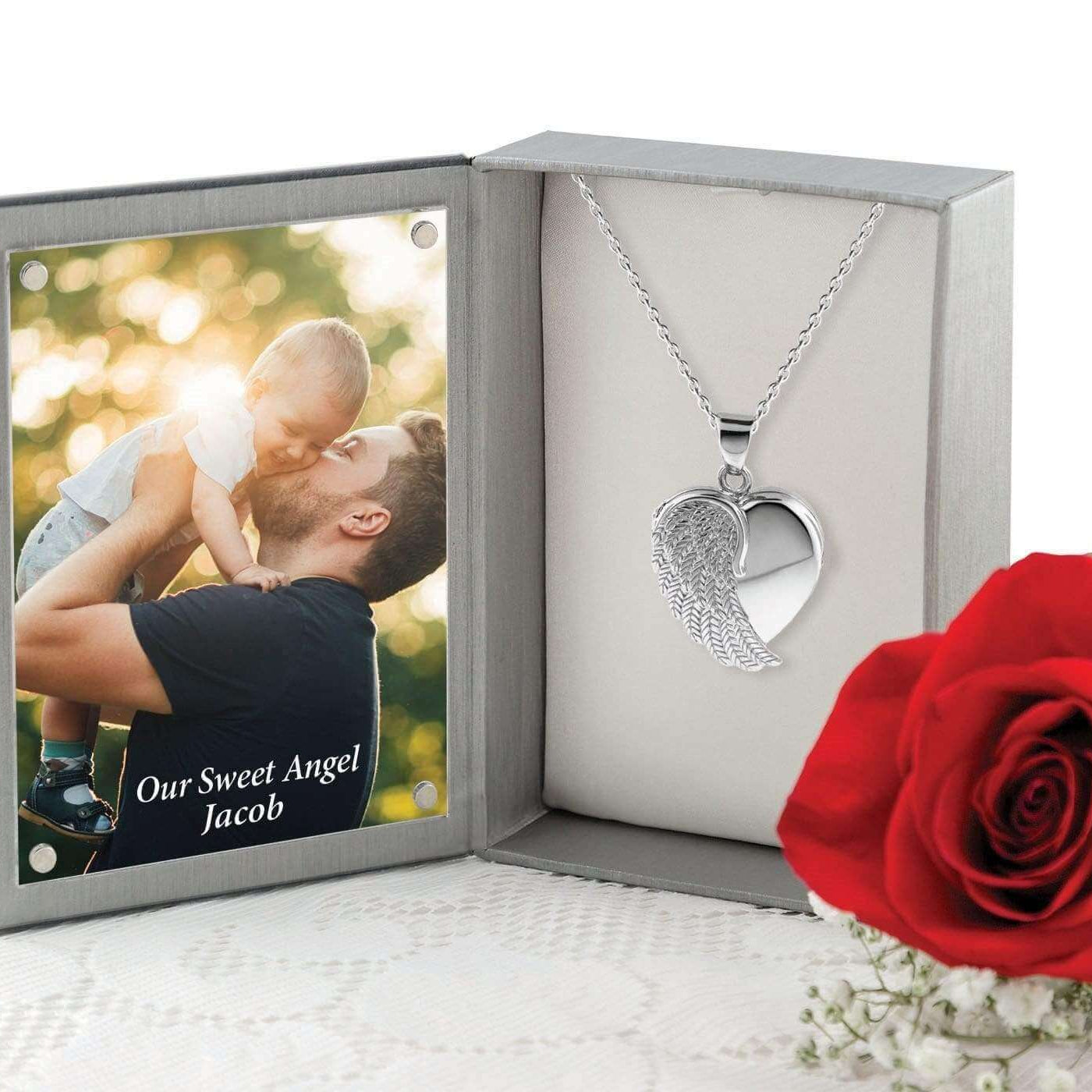 Cara Keepsakes Silver Pendant Urns Angel Wing Pendant Urn