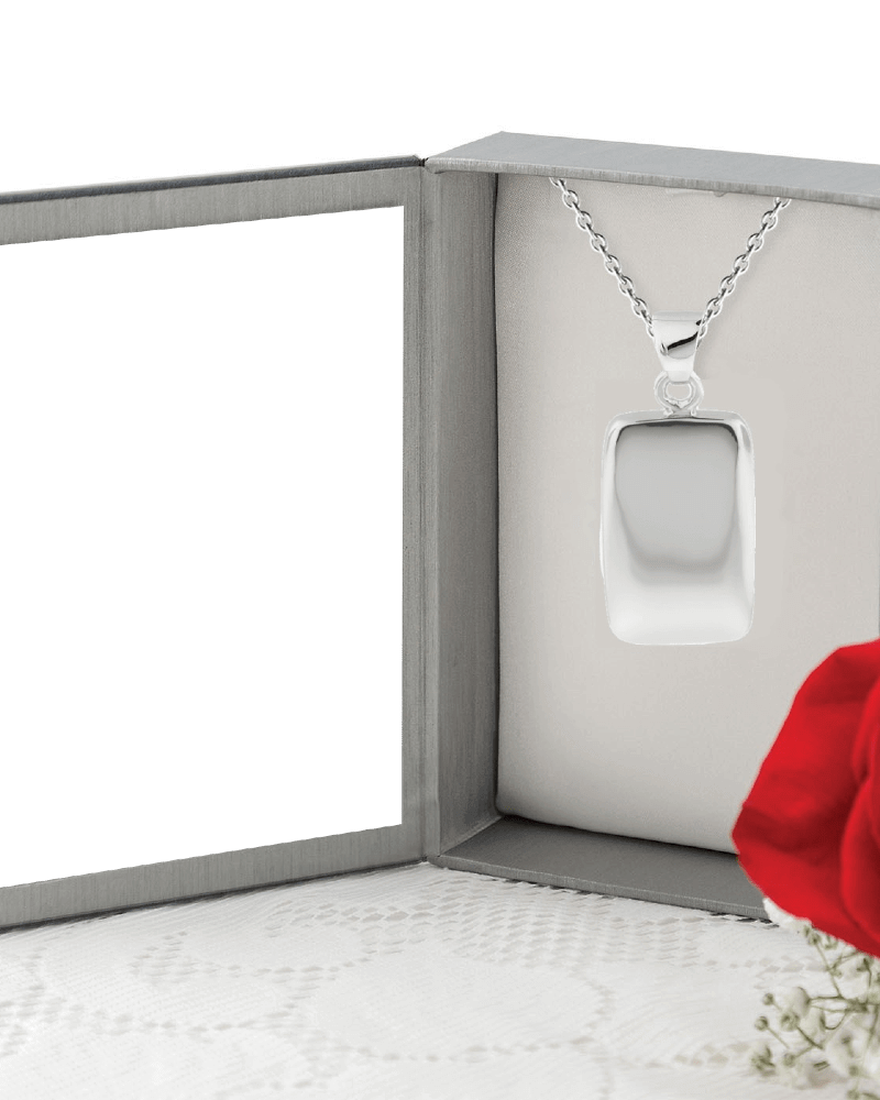 Cara Keepsakes Silver Pendant Urns Silver Rectangle Pendant Urn