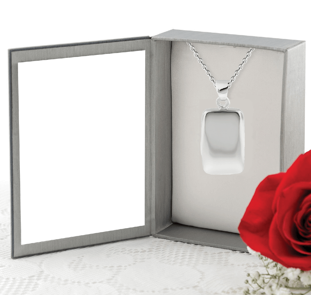 Cara Keepsakes Silver Pendant Urns Silver Rectangle Pendant Urn